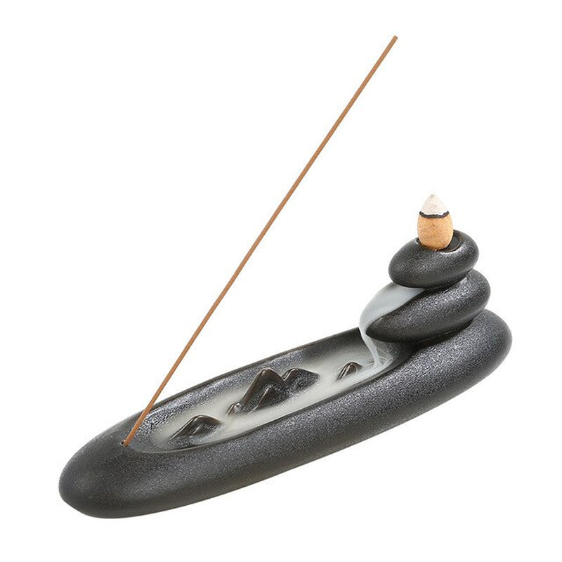 Boat Shape Waterfall Incense Burner Stick Backflow Incense Holder Aromatherapy Aroma Smoke Censer Home Office Tea Zen Room Craft