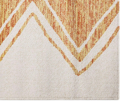 Nicole Miller New York Patio Sofia Leon Indoor/Outdoor Area Rug, Ivory/Mustard, 7'9"X10'2" Rectangle