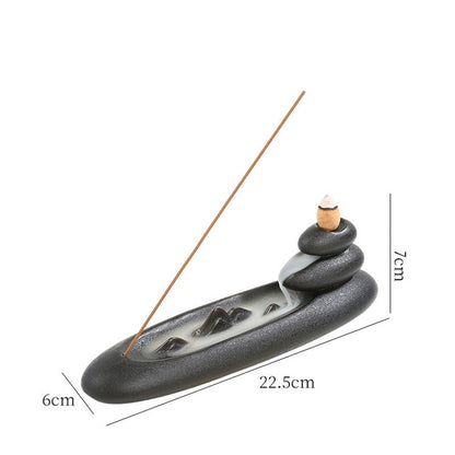 Boat Shape Waterfall Incense Burner Stick Backflow Incense Holder Aromatherapy Aroma Smoke Censer Home Office Tea Zen Room Craft